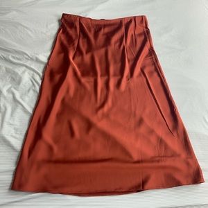 Orange/Red J Crew Silky Skirt